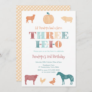 Invitation Terracotta Trois ferme IEIO 3e fête d'anniversaire