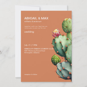 Invitation Terracotta Tropical Cactus Mariage moderne