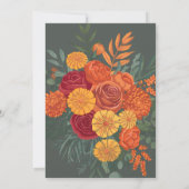 Invitation Terracotta Turquoise Boho Automne Frontière Floral (Dos)