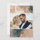 Invitation Terracotta turquoise peint moderne design mariage  (Dos)