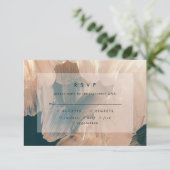 Invitation Terracotta turquoise peint moderne mariage R.S.V.P (Debout devant)