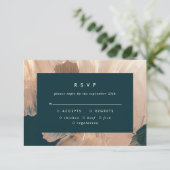 Invitation Terracotta turquoise peint moderne mariage R.S.V.P (Debout devant)