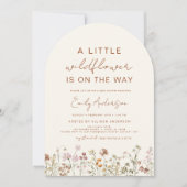 Invitation Terracotta Un Petit Baby shower Fleur sauvage (Devant)