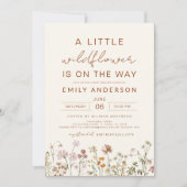 Invitation Terracotta Un Petit Baby shower Fleur sauvage (Devant)