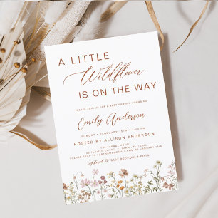 Invitation Terracotta Un Petit Baby shower Fleur sauvage