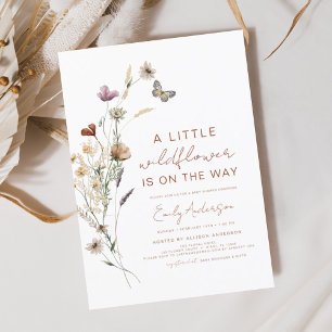 Invitation Terracotta Un Petit Baby shower Fleur sauvage