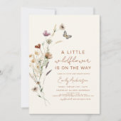Invitation Terracotta Un Petit Baby shower Fleur sauvage (Devant)