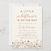 Invitation Terracotta Un Petit Baby shower Fleur sauvage (Devant)