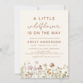 Invitation Terracotta Un Petit Baby shower Fleur sauvage (Devant)