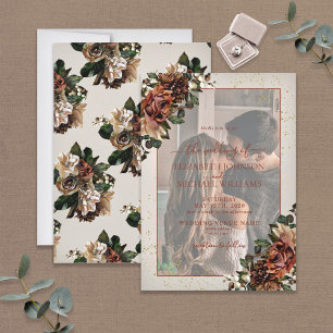 Invitation Terracotta Verdure Vellum Overlay Mariage photo