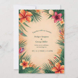 Invitation Terracotta Vintage Hawaï Mariage Tropical