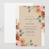 Invitation Terracotta Warm Bohemian Wedding (Devant / Derrière)