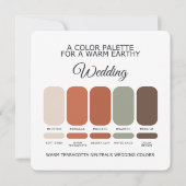 Invitation Terracotta Wedding Color Palette Card (Dos)