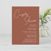 Invitation Terracotta Whimsical Script Chic Couples Douche (Debout devant)