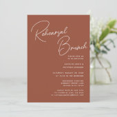 Invitation Terracotta Whimsical Script Chic Rehearsal Brunch (Debout devant)
