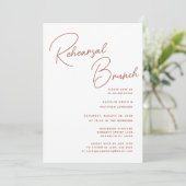 Invitation Terracotta Whimsical Script Chic Rehearsal Brunch (Debout devant)