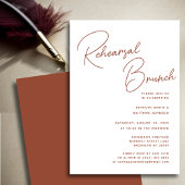 Invitation Terracotta Whimsical Script Chic Rehearsal Brunch