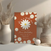 Invitation Terracotta White Daisy She is Wild ONE Birthday