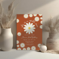 Terracotta White Daisy She is Wild ONE Birthday