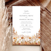 Invitation Terracotta Wildflower Mountain Photo Back Wedding