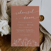 Invitation Terracotta Wildflower Wedding Rehearsal Dinner