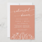 Invitation Terracotta Wildflower Wedding Rehearsal Dinner (Devant)