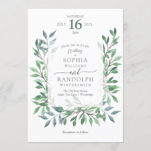 Invitation Terrain boisé biologique couronne Vintage