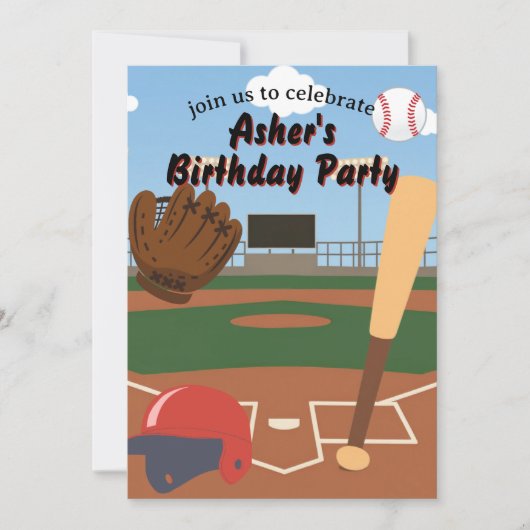 Invitation Terrain de baseball (Devant)