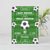 Invitation Terrain de football / baby shower de terrain de fo (Debout devant)