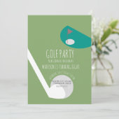 Invitation Terrain de golf miniature moderne pour fête d'anni (Debout devant)