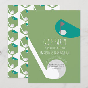 Invitation Terrain de golf miniature moderne pour fête d'anni