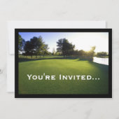 Invitation Terrain de golf vert à l'aube (Devant)