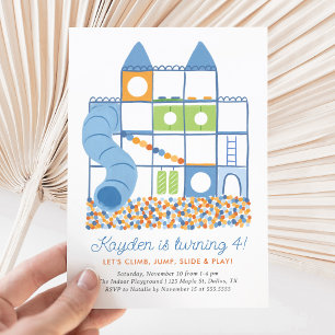 Invitation Terrain de jeu intérieur Anniversaire enfants