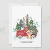 Invitation Terrain d'hiver Camion et bébé Rudolph Fête d'anni (Dos)