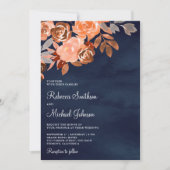 Invitation Terrain en terre cuite Floral tout en un Mariage d (Devant)