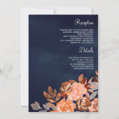 Invitation Terrain en terre cuite Floral tout en un Mariage d (Dos)