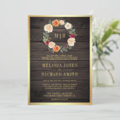 Invitation Terrain fleuri tout en une grange Mariage en bois (Debout devant)