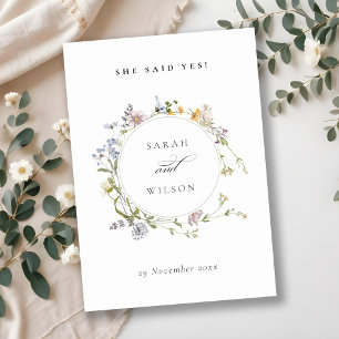 Invitation Terrain Floral De Pré Rustique Elle A Dit Oui