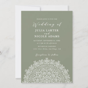 Invitation Terrain Mexicain Rétro Fleurissant Mandala Mariage
