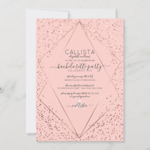 Invitation Terrarium Confetti Rose Rose Gold Bachelorette