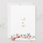 Invitation Terrarium doré blanc menthe rose Mariage floral (Dos)