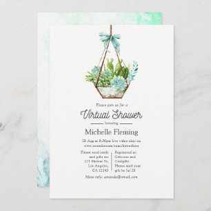 Invitation Terrarium en verre Succulents Baby shower virtuel