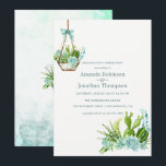 Invitation Terrarium en verre Succulents Wedding shower<br><div class="desc">Monnaie bleu turquoise floral aquarelle succulent cactus du désert invitation Wedding shower plante avec élégante typographie manuscrite personnalisable à votre événement spécifique.</div>