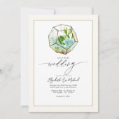 Invitation Terrarium Garden Wedding Photo et QR Code (Devant)