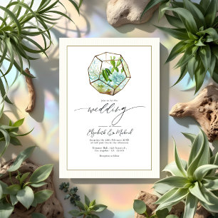Invitation Terrarium Garden Wedding Photo et QR Code