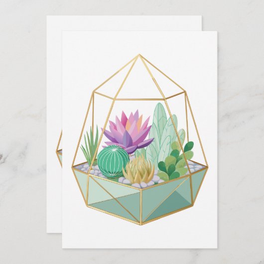 Invitation Terrarium géométrique (Devant / Derrière)