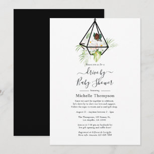 Invitation Terrarium géométrique bohème floral à travers la d