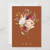 Invitation Terrasse Fleurs de mariage automnal en terre cuite (Dos)