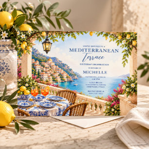 Invitation Terrasse Méditerranéenne Amalfi Anniversaire Itali