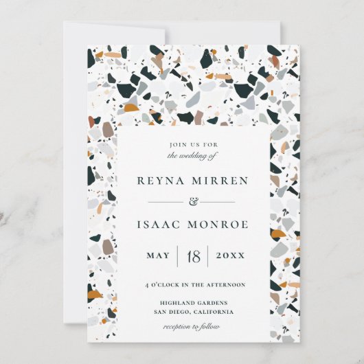 Invitation Terrazzo Artisan Trame Mariage Invit (Devant)